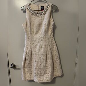 Vince Camuto Cream Textured Mini Dress